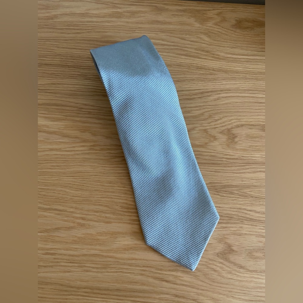 Furla Light Blue mens tie, strip texture, classic style, luxury quality